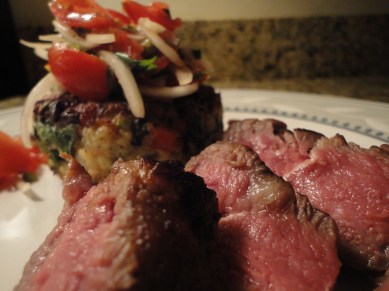 NY Strip & Shrimp Cake